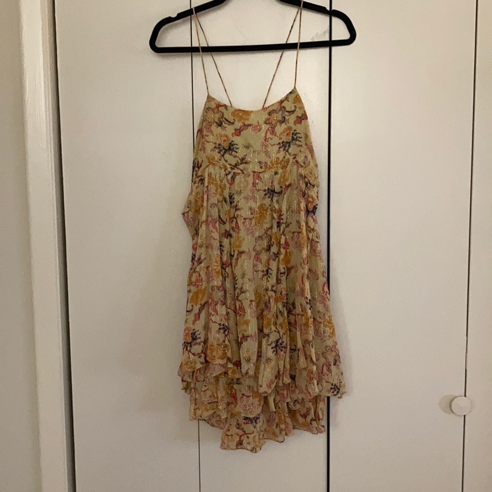 Babydoll gold floral dress